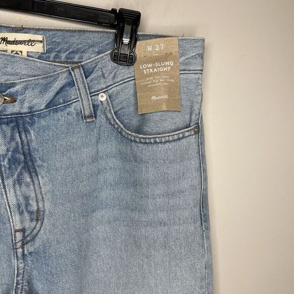 MADEWELL Low Slung Straight Jeans Women 27 Light Wash Slouchy 100% Cotton NO655 - Picture 4 of 16